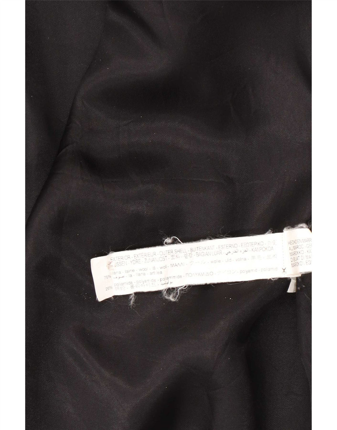 Zara Mujer Abrigo Extragrande UK 44 Lana Negra Mediana