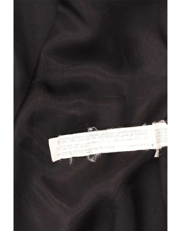Zara Mujer Abrigo Extragrande UK 44 Lana Negra Mediana