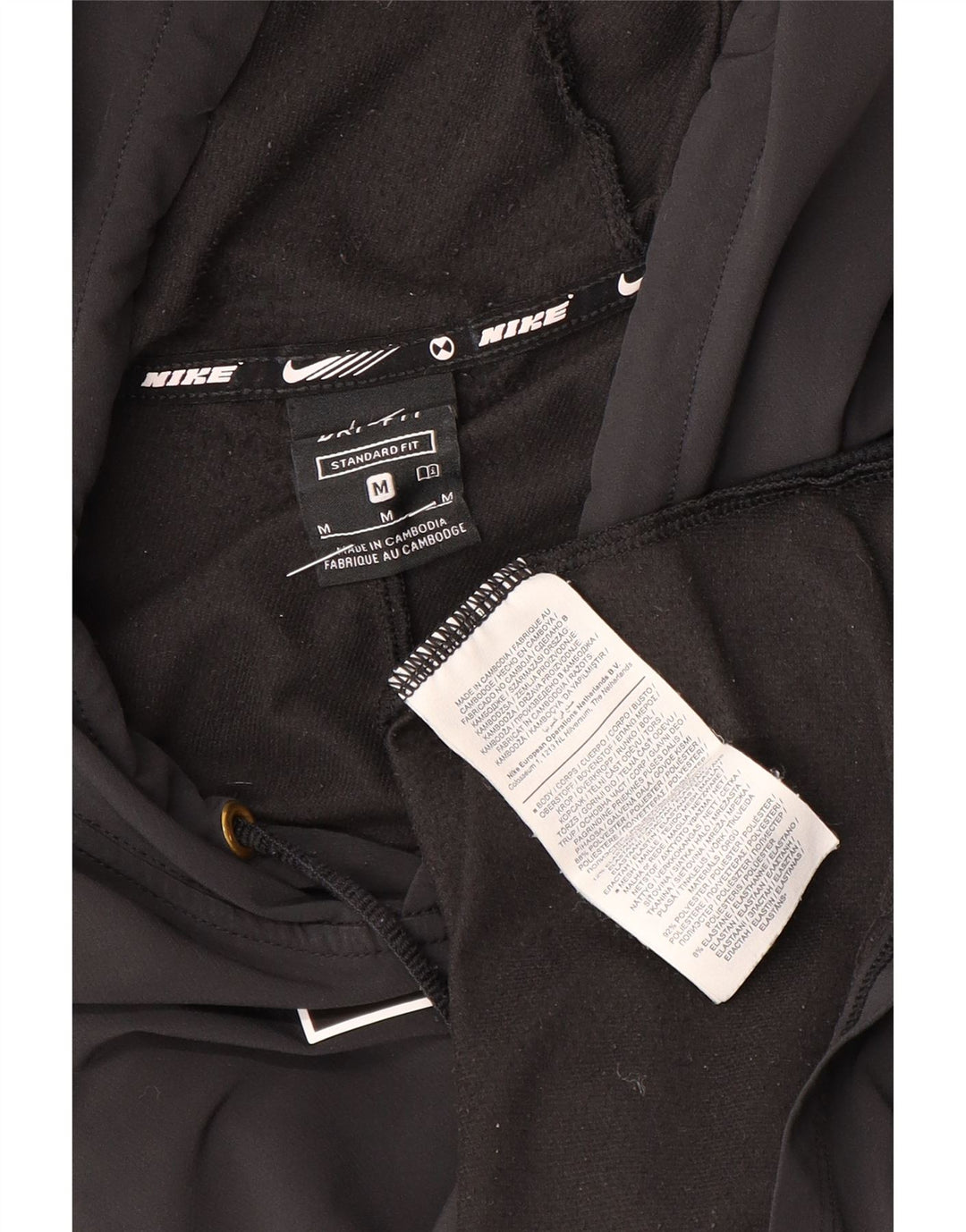 Nike Mens Dri Fit Standard Fit Hoodie Jumper Medium Black Polyester