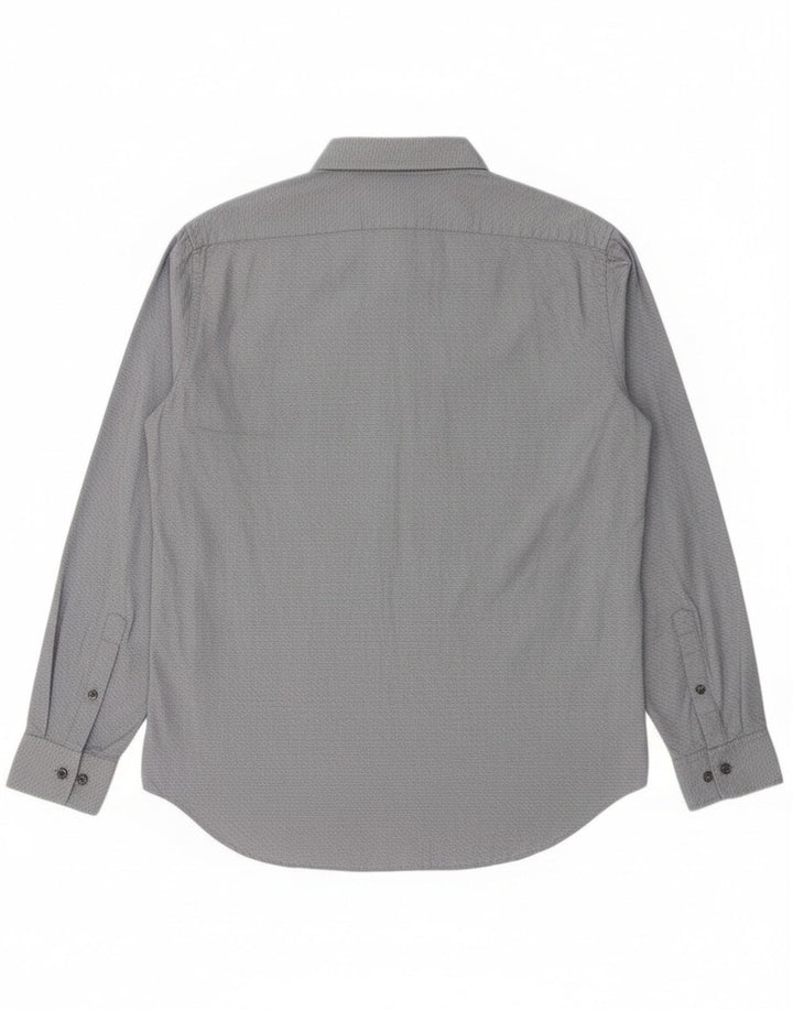 Calvin Klein Mens Slim Fit Shirt Large Navy Blue Geometric