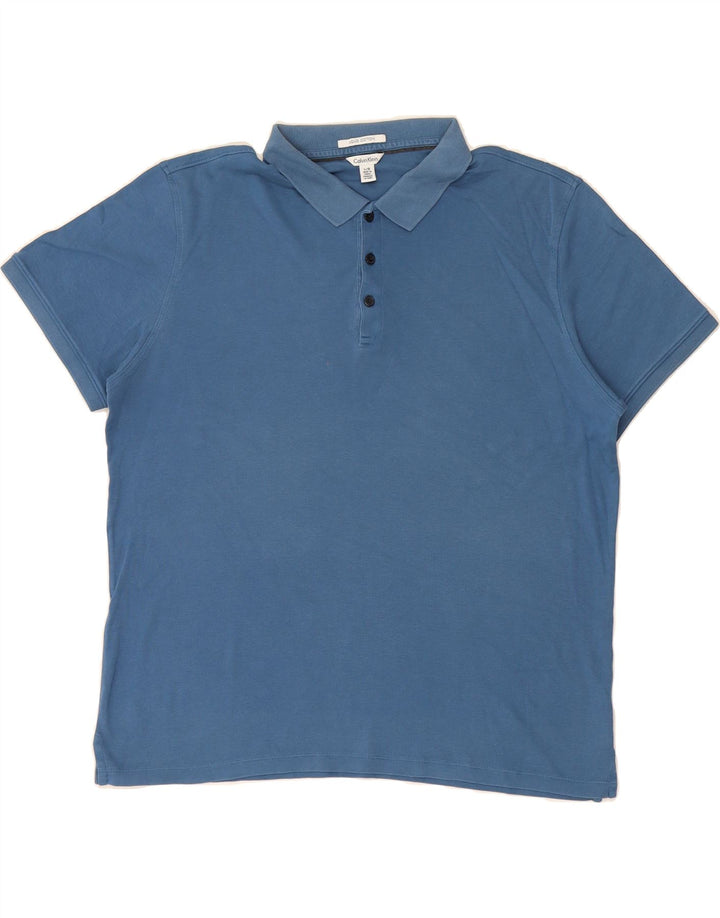 CALVIN KLEIN Mens Polo Shirt Large Blue Cotton Vintage Calvin Klein and Second-Hand Calvin Klein from Messina Hembry 