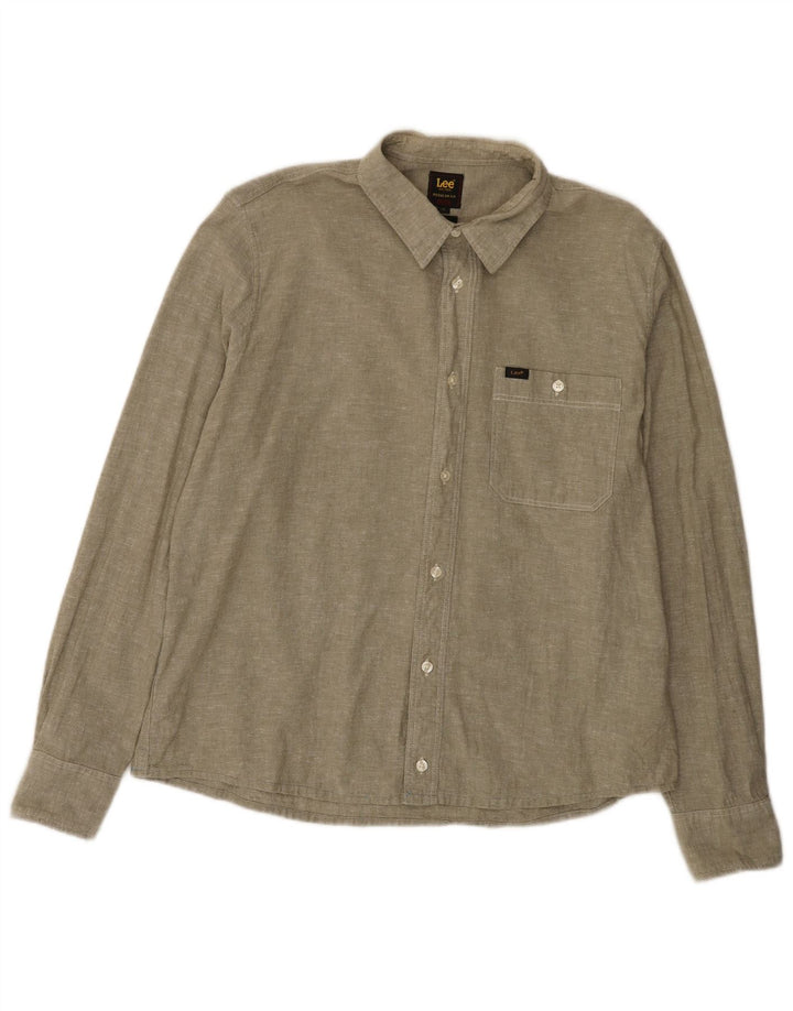 Lee Mens Regular Fit Shirt XL Green Cotton