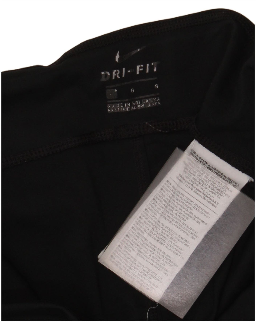 Nike Womens Dri Fit Leggings UK 14 Large Black Polyester