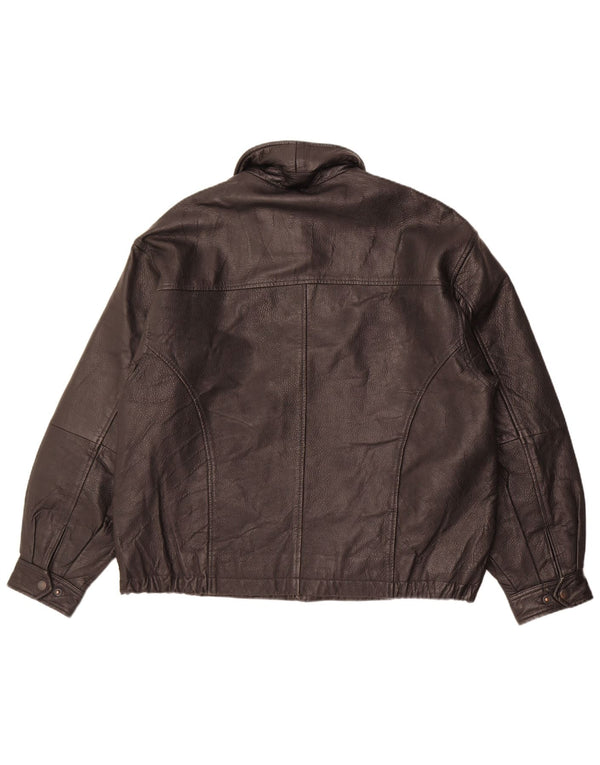 Vintage Mens Leather Jacket UK 40 Large Black Leather