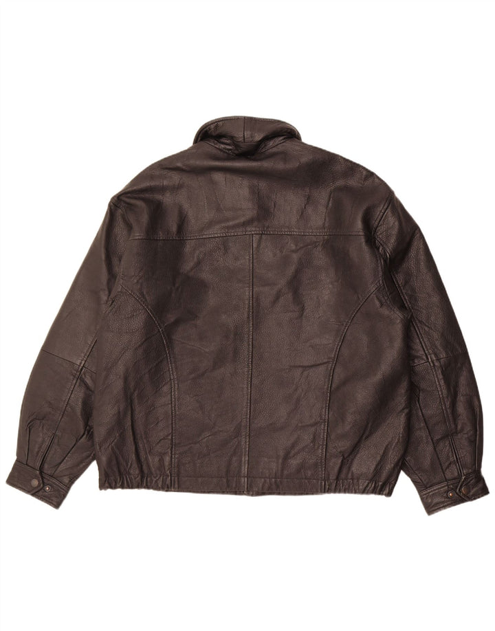 Vintage Mens Leather Jacket UK 40 Large Black Leather