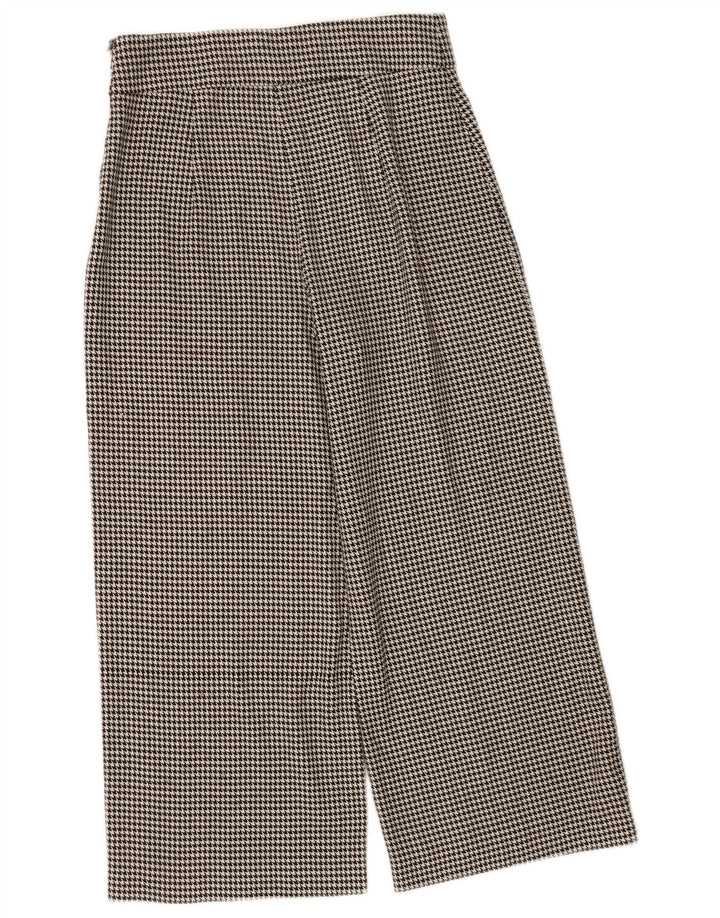 Zara Womens Cropped Trousers Medium W28 L24 Black Houndstooth
