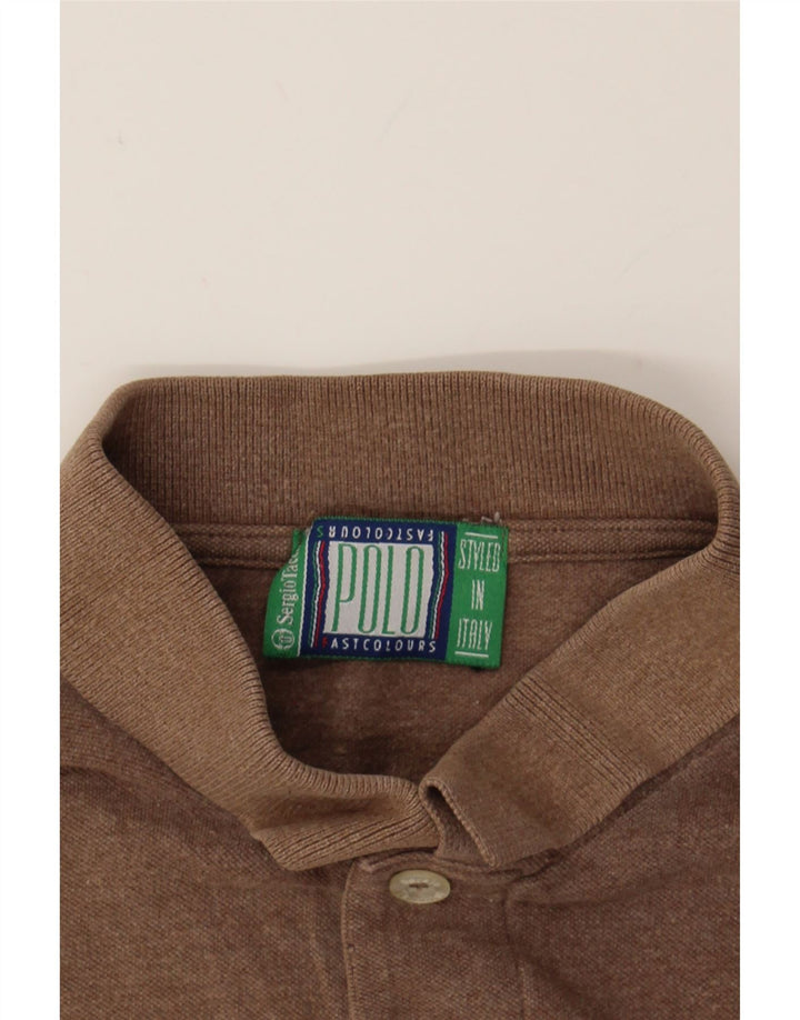 SERGIO TACCHINI Mens Polo Shirt Medium Brown Cotton Vintage Sergio Tacchini and Second-Hand Sergio Tacchini from Messina Hembry 