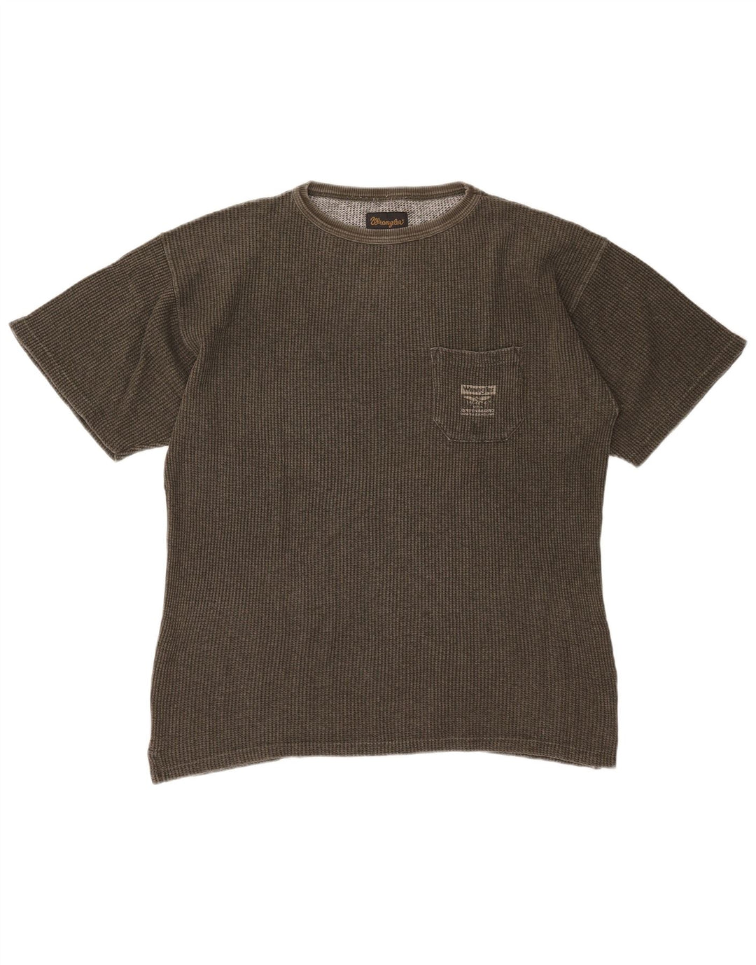 Wrangler Mens T-Shirt Top Large Khaki Cotton