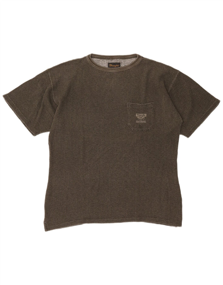 Wrangler Mens T-Shirt Top Large Khaki Cotton