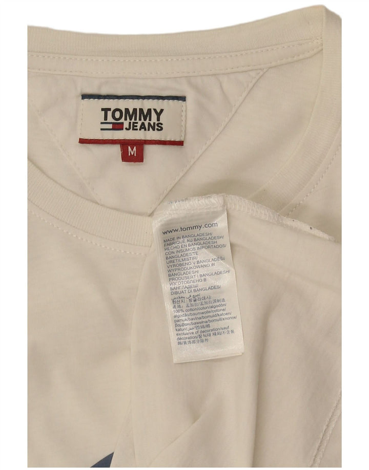 Tommy Hilfiger Mens Graphic T-Shirt Top Medium White Cotton