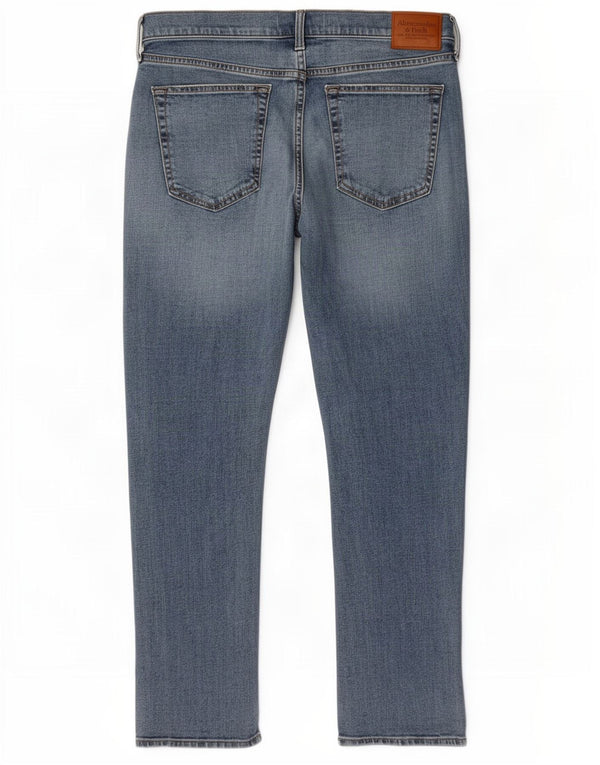 Мужские спортивные джинсы скинни Abercrombie & Fitch W33 L30 синие, хлопок