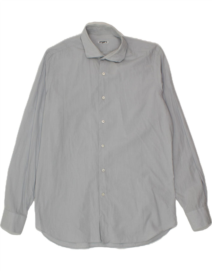UNGARO Mens Shirt Size 17 43 XL Blue Cotton Vintage Ungaro and Second-Hand Ungaro from Messina Hembry 