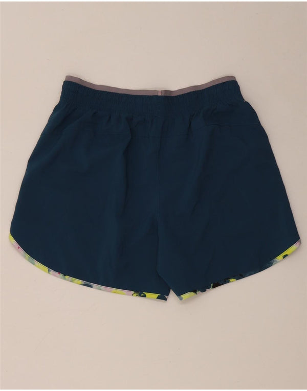 New Balance Womens Graphic Sport Shorts UK 14 Medium  Blue Polyester