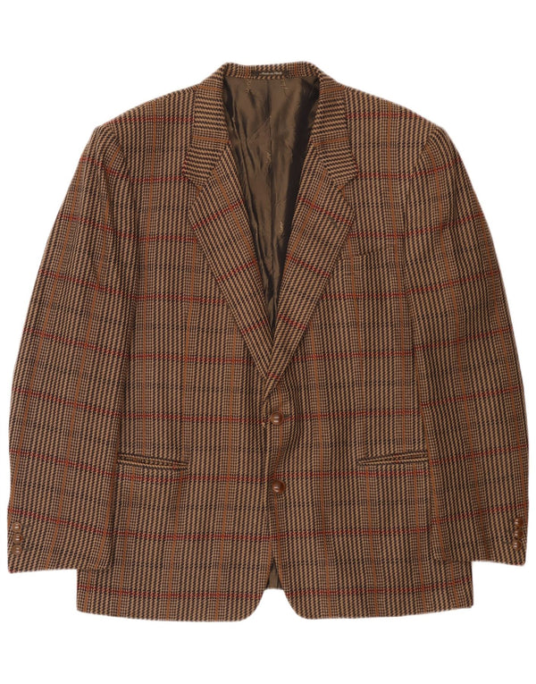 Yves Saint Laurent Veste Blazer 2 Boutons Homme IT 56 3XL Laine à Carreaux Marron