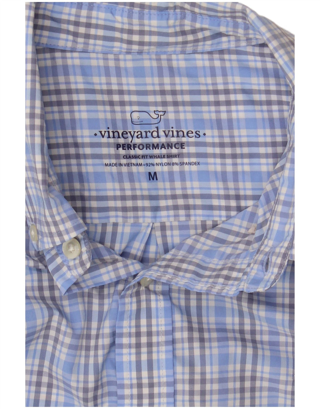 Vineyard Vines Mens Classic Fit Shirt Medium Blue Check Nylon