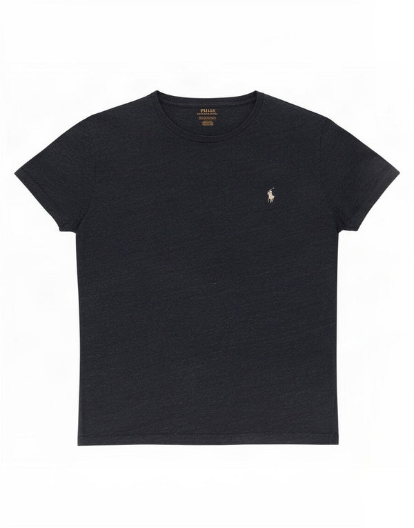 Polo Ralph Lauren Womens T-Shirt Top UK 10 Small Navy Blue Flecked Cotton