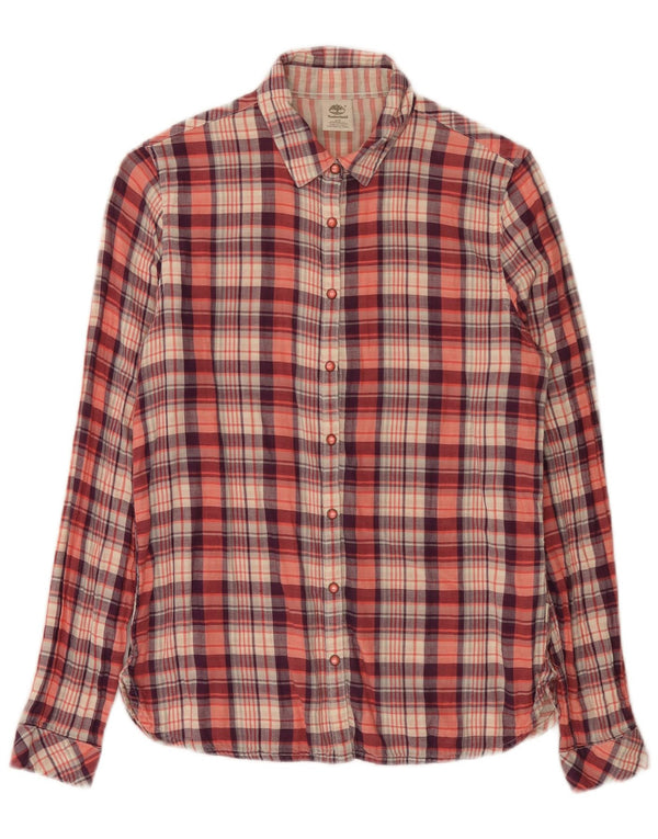 Timberland Womens Regular Fit skjorte UK 10 Lille rød ternet bomuld