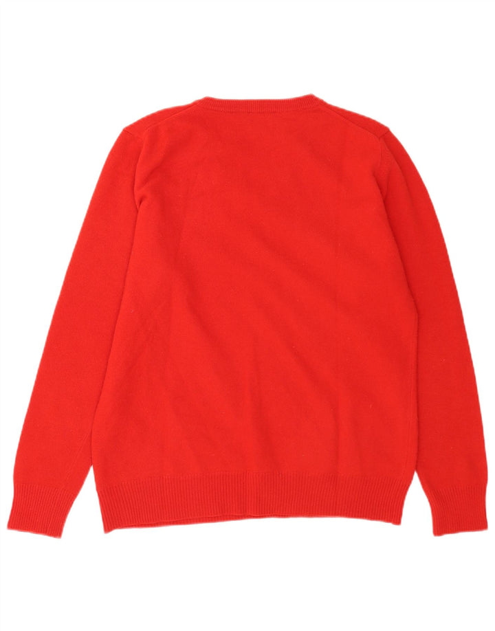 Maglione da uomo con scollo a V Colmar rosso medio in lana merino