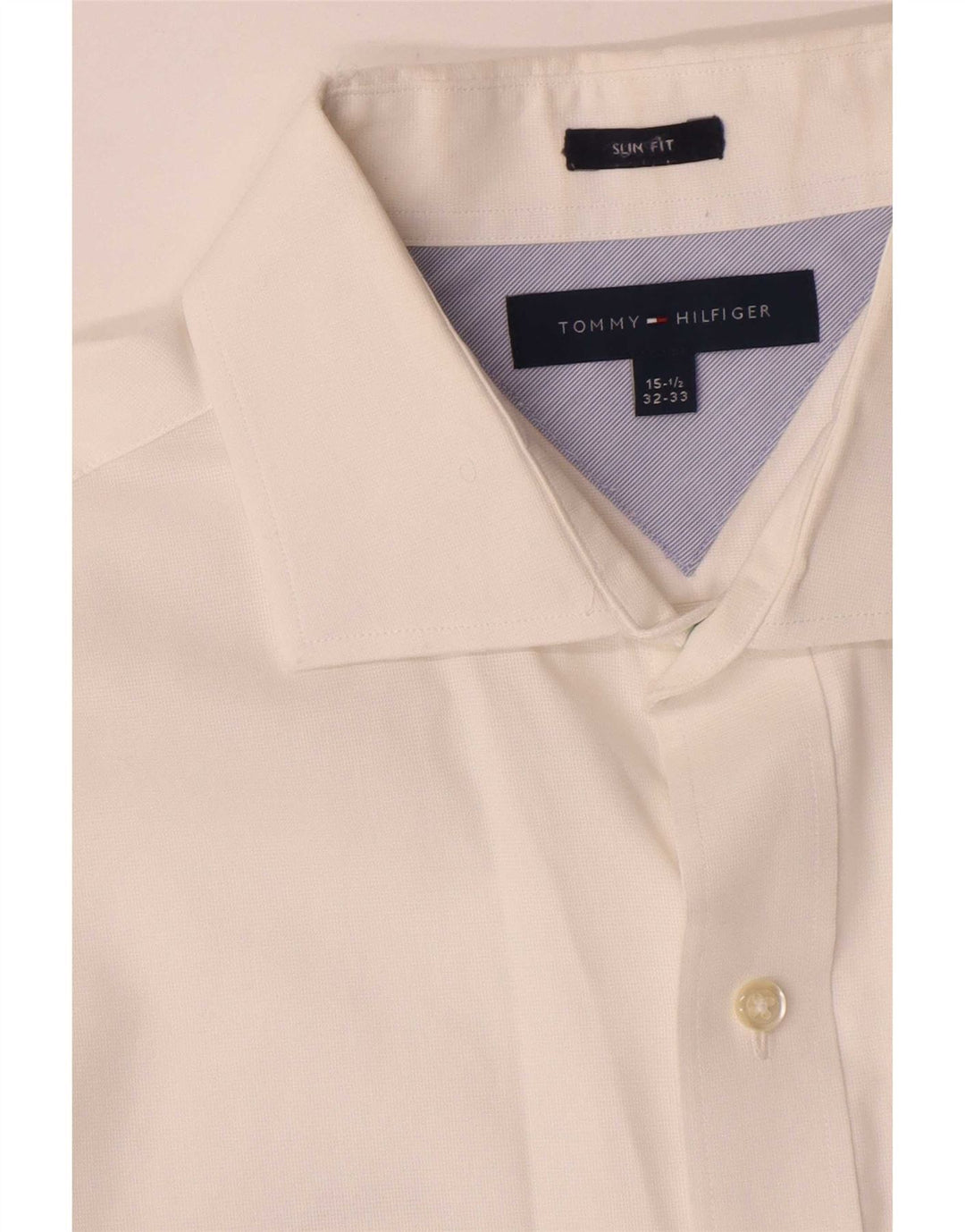 Tommy Hilfiger Mens Slim Fit Shirt Size 15 1/2 Medium White