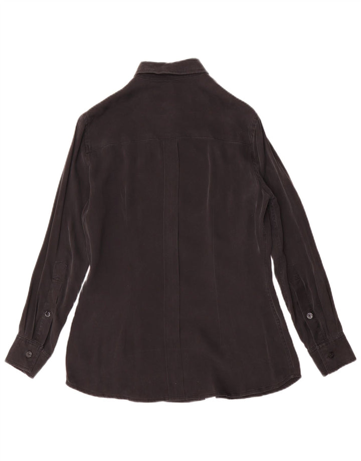 Vintage Womens Shirt Blouse UK 12 Medium Black