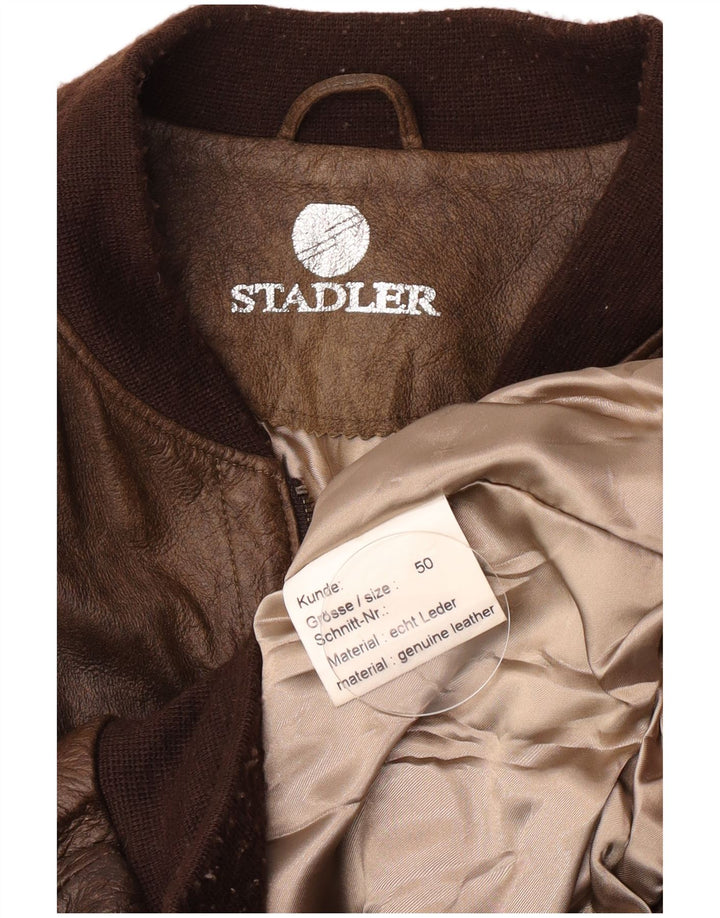 Stadler Herren Leder Bomberjacke EU 40 Large Braun
