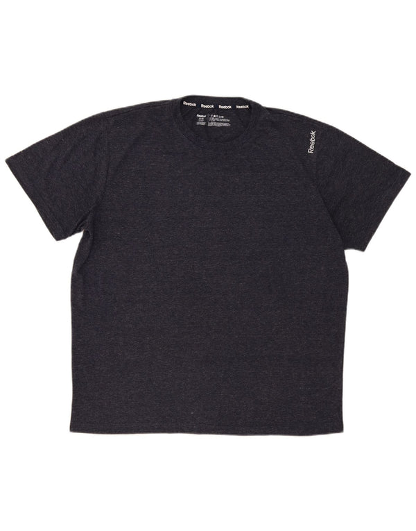 T-shirt Reebok da uomo Top XL poliestere chiazzato grigio