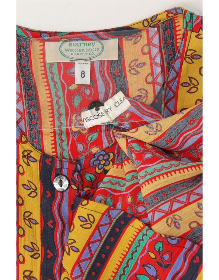 BLARNEY WOOLEN MILLS Womens Shirt Blouse US 8 Medium Multicoloured Striped Vintage Blarney Woolen Mills and Second-Hand Blarney Woolen Mills from Messina Hembry 