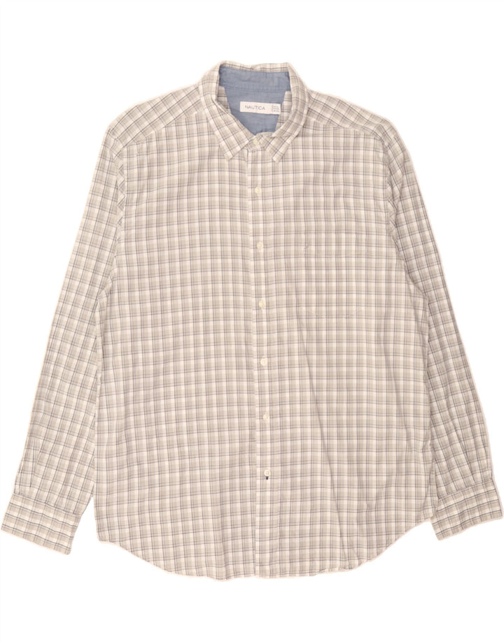 NAUTICA Mens Shirt 2XL Grey Check Cotton Vintage Nautica and Second-Hand Nautica from Messina Hembry 