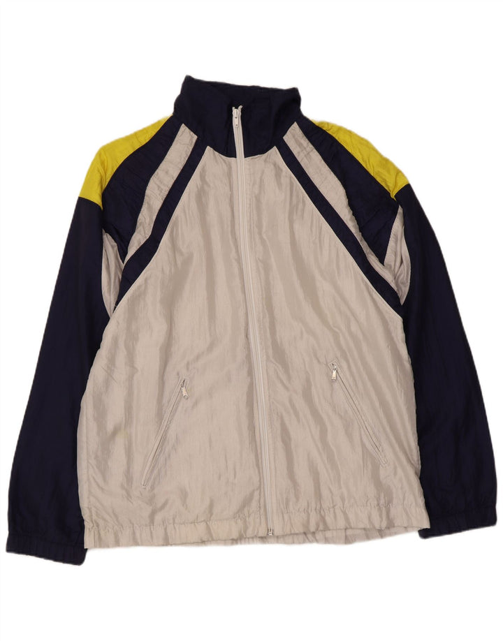 VINTAGE Mens Tracksuit Top Jacket Medium White Colourblock
