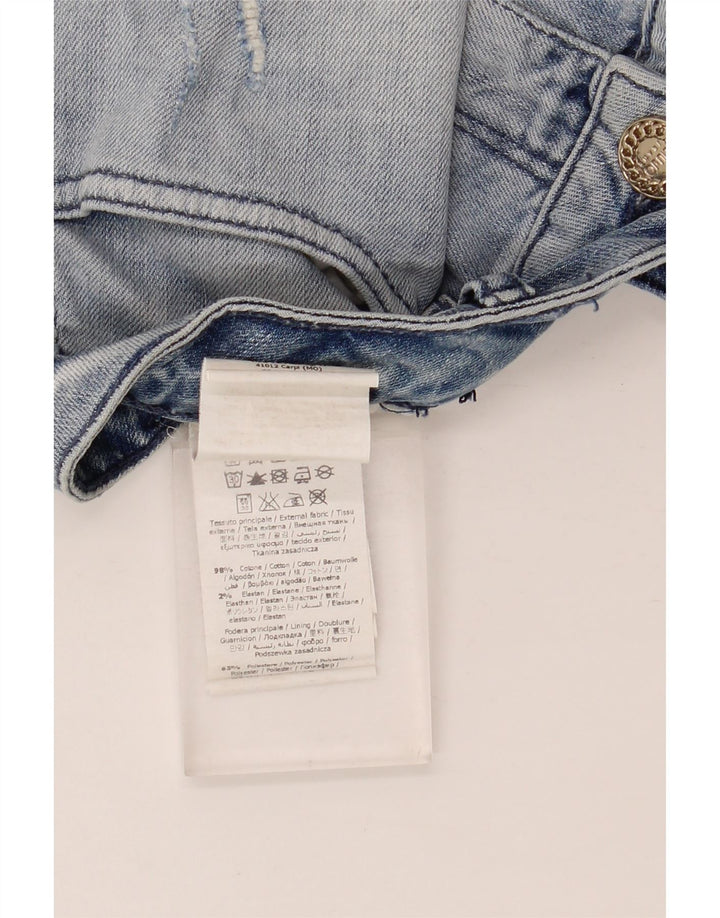 Liu Jo Mini jupe en jean vieilli pour femme W28 en coton bleu moyen