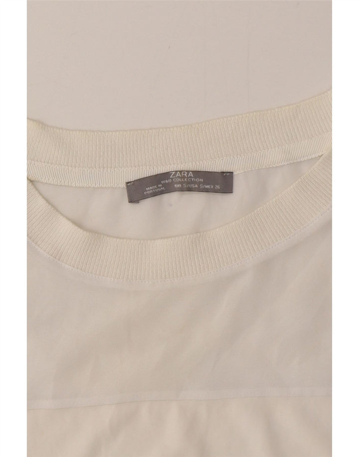 Felpa Zara Donna Maglione UK 10 Small Bianca