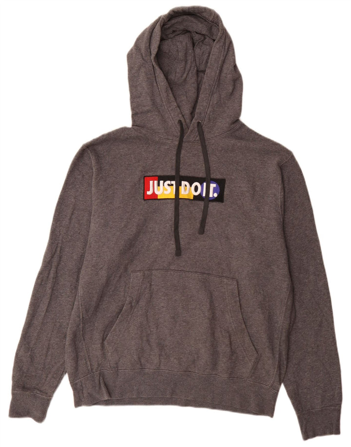 Nike Pull à capuche graphique en coton gris moyen pour homme
