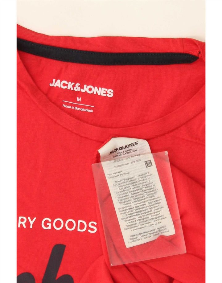 Jack & Jones Herren Grafik-T-Shirt-Oberteil aus mittelroter Baumwolle