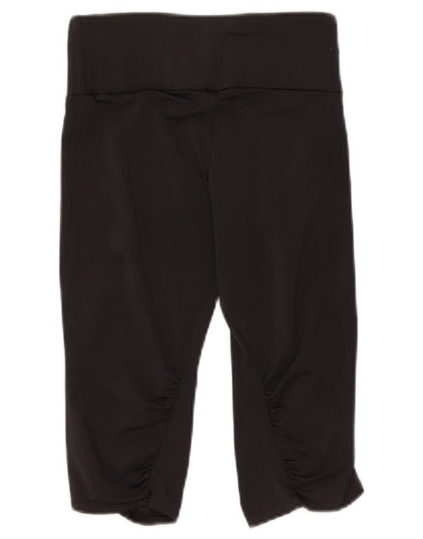 Adidas Womens Capri Leggings UK 12 Medium Black Polyester Sports