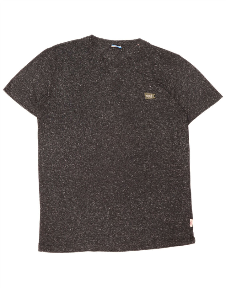 Jack & Jones Mens T-Shirt Top Large Grey Flecked Polyamide