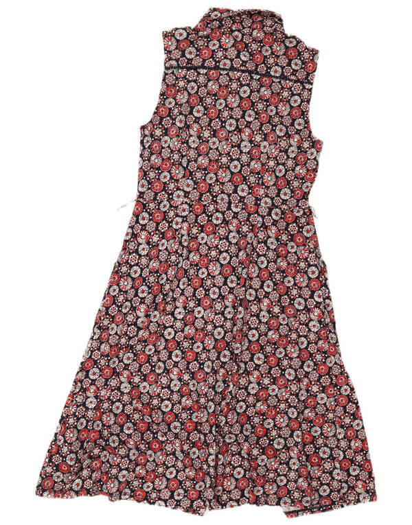 Boden Dame ærmeløs skjortekjole UK 12 Medium Multicolored Floral
