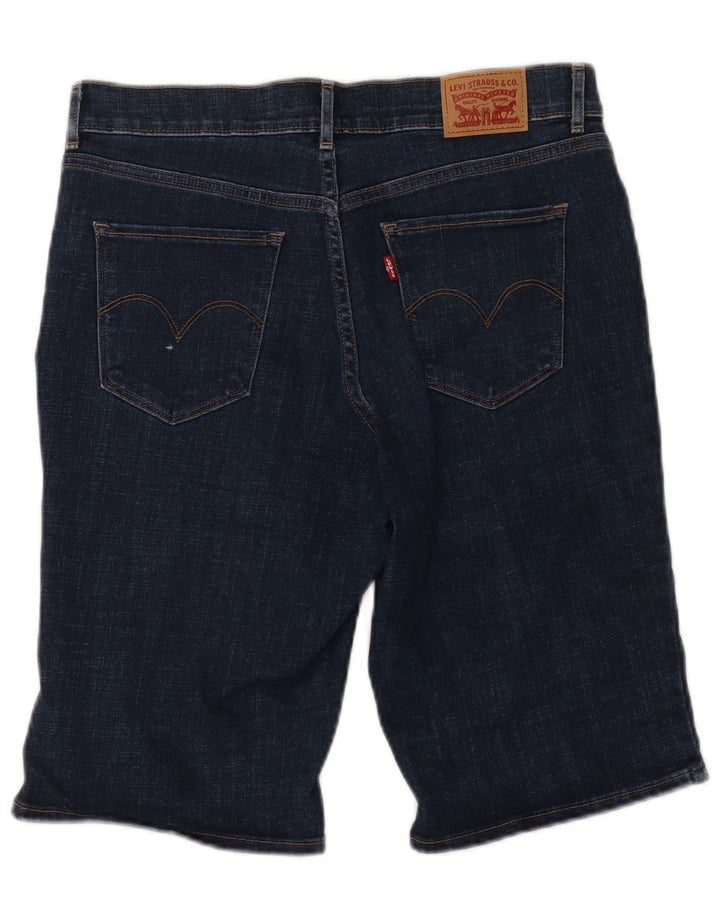 Pantaloncini di jeans Bermuda da donna Levi's W29 in cotone blu medio