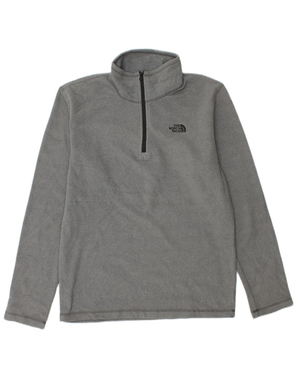 THE NORTH FACE Suéter masculino de lã com gola e zíper pequeno poliéster cinza