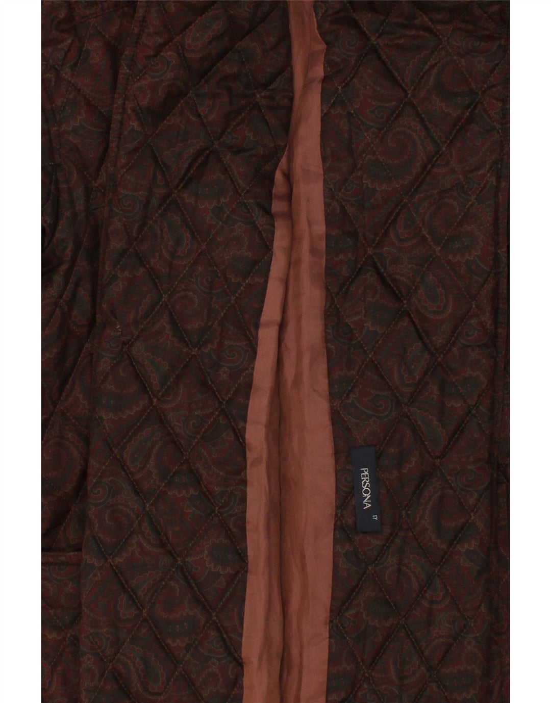 PERSONA Womens Oversized Quilted Duffle Coat Size 17 Small Brown Paisley Vintage Persona and Second-Hand Persona from Messina Hembry 