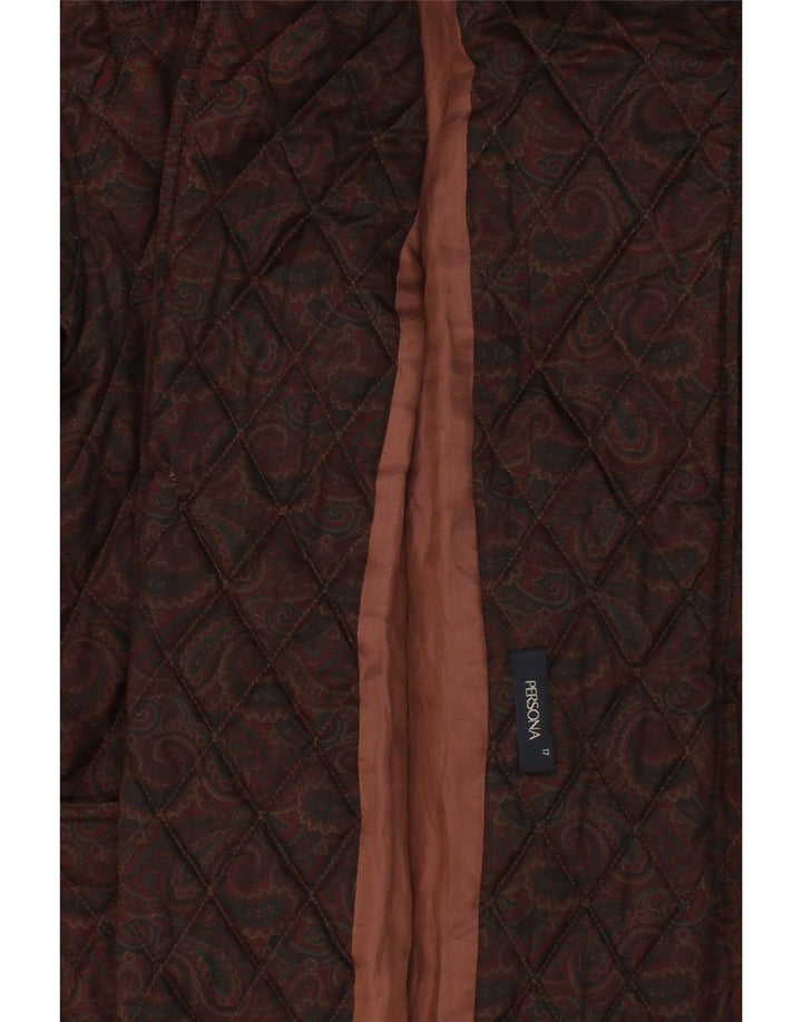 PERSONA Womens Oversized Quilted Duffle Coat Size 17 Small Brown Paisley Vintage Persona and Second-Hand Persona from Messina Hembry 