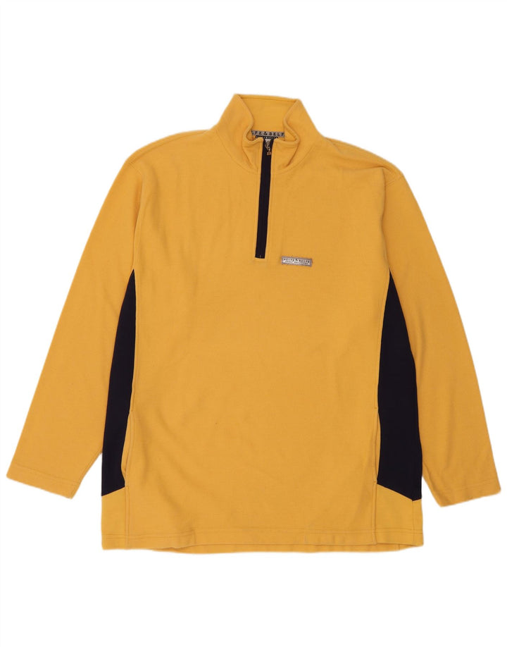 Belfe & Mens Zip Neck Jersey Chándal Top 2XL Amarillo Colorblock