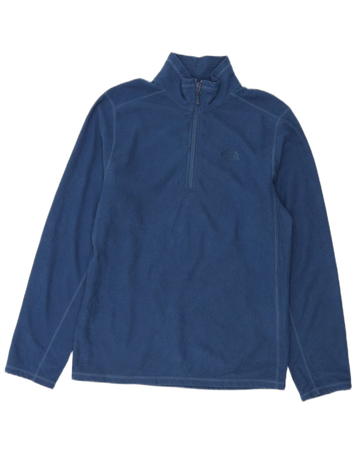 The North Face Mens Zip Neck Fleece Jumper Medium Navy Blue Polyester