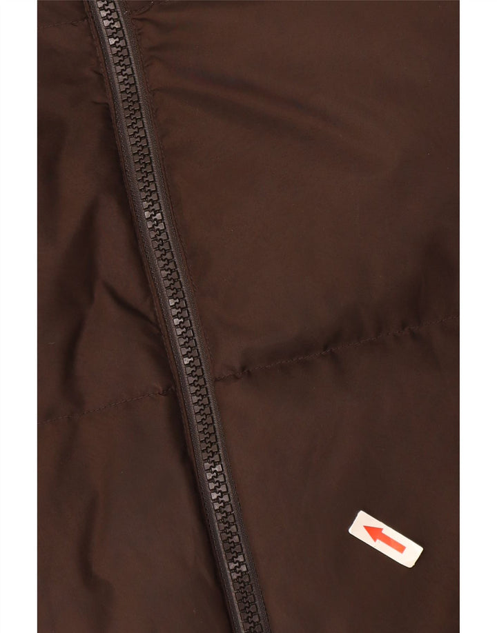 Benetton Mens Padded Jacket UK 38 Medium Brown Polyamide