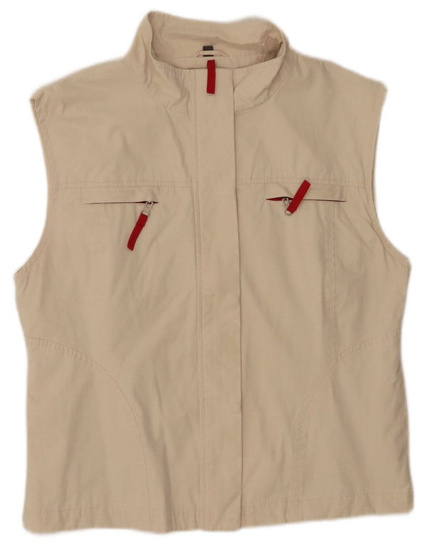 Street One Womens Sleeveless Tracksuit Top Jacket UK 14 Medium Beige