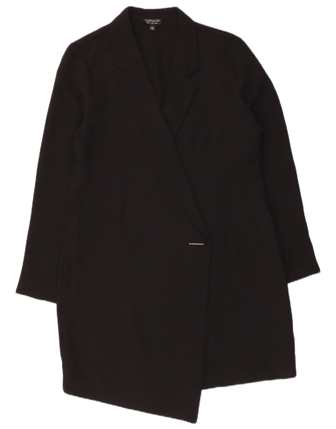 Topshop Womens Overcoat UK 12 Medium  Black Polyester