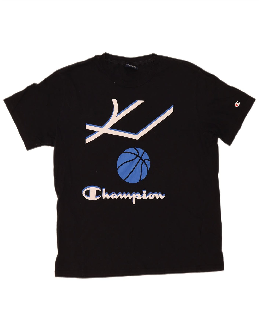 Champion Herre Grafisk T-Shirt Top Medium Sort