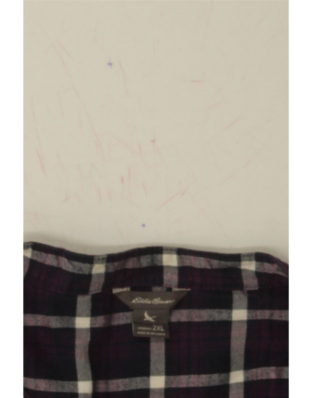 EDDIE BAUER Womens Pullover Shirt UK 20 2XL Purple Check Cotton Vintage Eddie Bauer and Second-Hand Eddie Bauer from Messina Hembry 