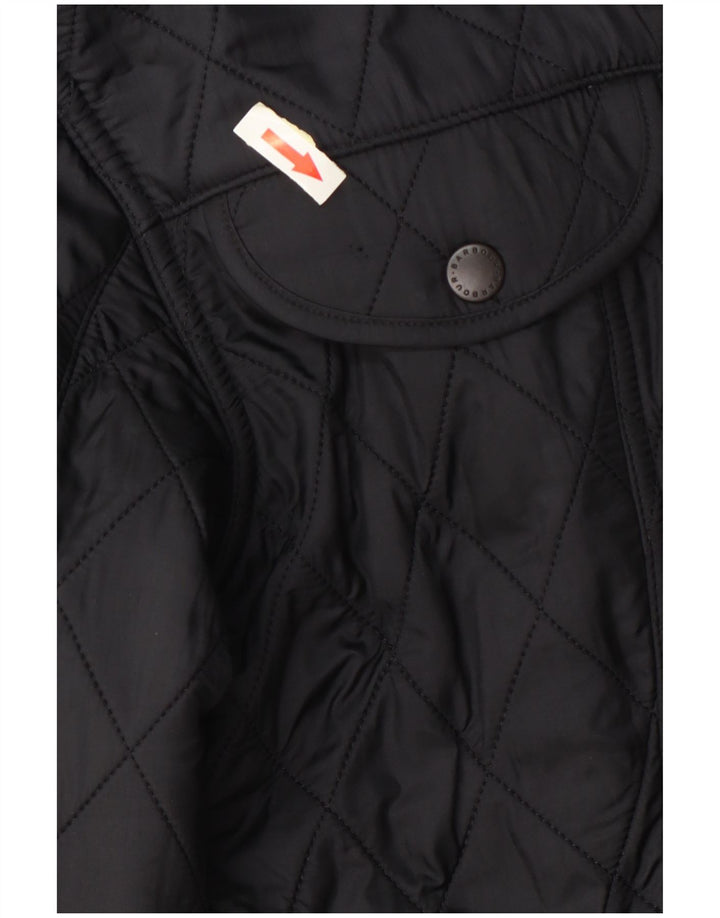 Barbour Womens Hooded Quilted Jacket UK 12 Medium Grey Polyamide