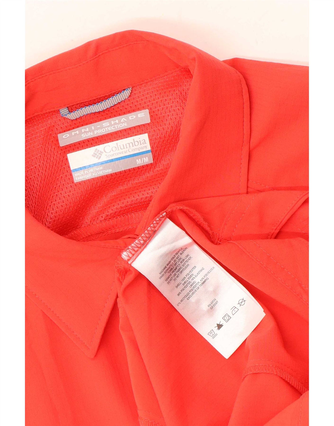 Columbia Womens Omni-Shade Shirt UK 12 Medium Orange Polyester