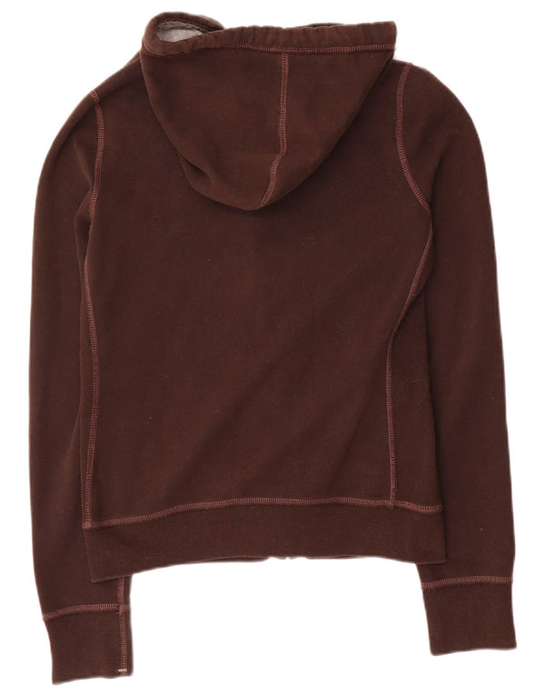 Abercrombie & Fitch Womens Graphic Zip Hoodie Sweater UK 14 Large Brown
